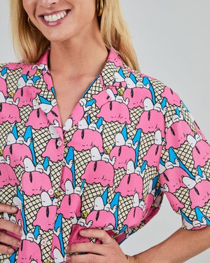 Peanuts Gelato Aloha Blouse Blue from Brava Fabrics