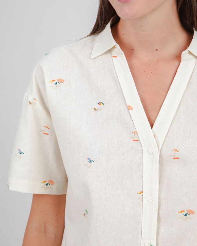 Beach Please Cropped Blouse Ecru from Brava Fabrics