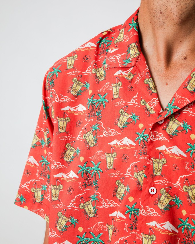 Jungle Juice Aloha Shirt Red from Brava Fabrics