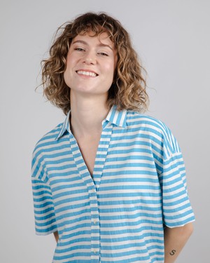 Stripes Cropped Blouse Blue from Brava Fabrics