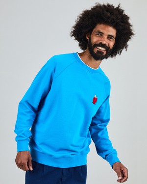 Peanuts Snoopy Doghouse Sweatshirt Blue from Brava Fabrics