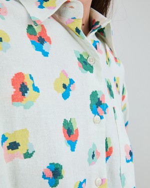 Mini Flower Boxy Blouse Ecru from Brava Fabrics