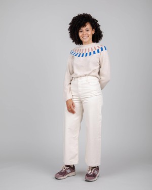 Cube Jacquard Sweater Ecru from Brava Fabrics