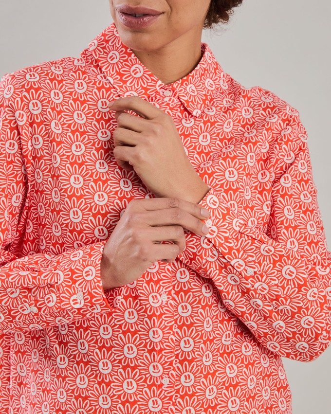 Asis Percales Daisy Regular Blouse Red from Brava Fabrics