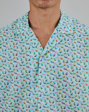 Marbles Aloha Shirt White from Brava Fabrics
