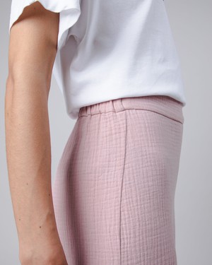 Bubble Wide Leg Cotton Pants Light Pink from Brava Fabrics