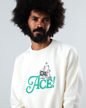 Peanuts Ace Snoopy Sweatshirt Ecru from Brava Fabrics