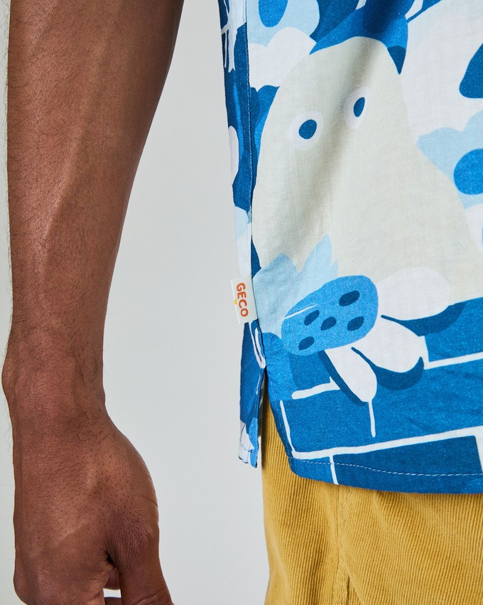Geco Friends Aloha Shirt Blue from Brava Fabrics