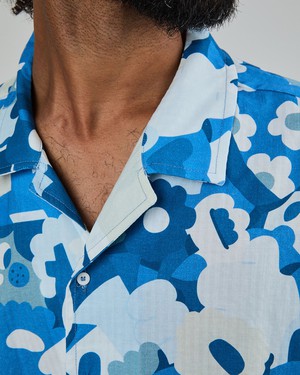 Geco Friends Aloha Shirt Blue from Brava Fabrics