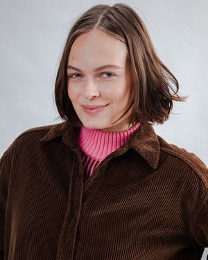 Corduroy Long Overshirt Chocolate from Brava Fabrics