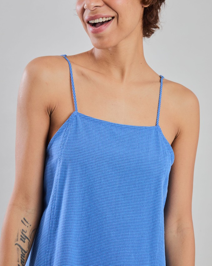 Checks Strappy Straight Dress Blue from Brava Fabrics