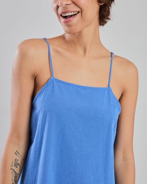 Checks Strappy Straight Dress Blue from Brava Fabrics