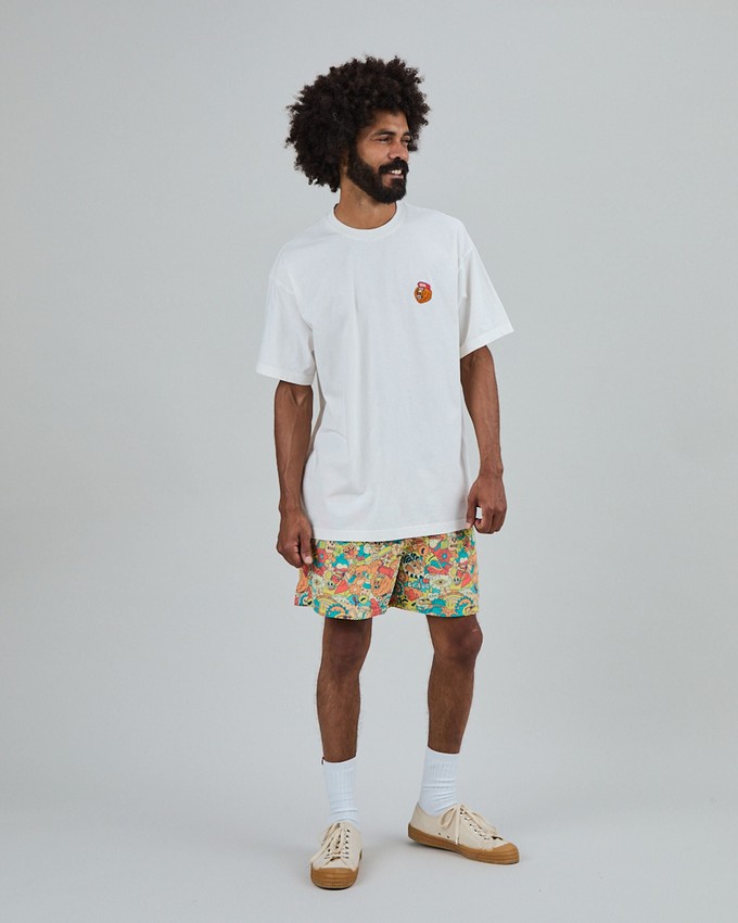 Asis Percales Party Animal Oversize T-Shirt White from Brava Fabrics