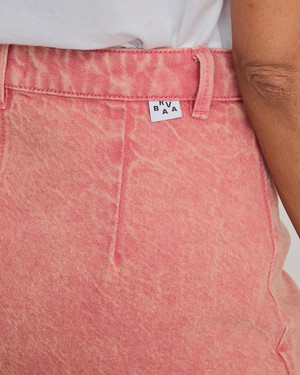 Washed Denim Mini Skirt Pink from Brava Fabrics