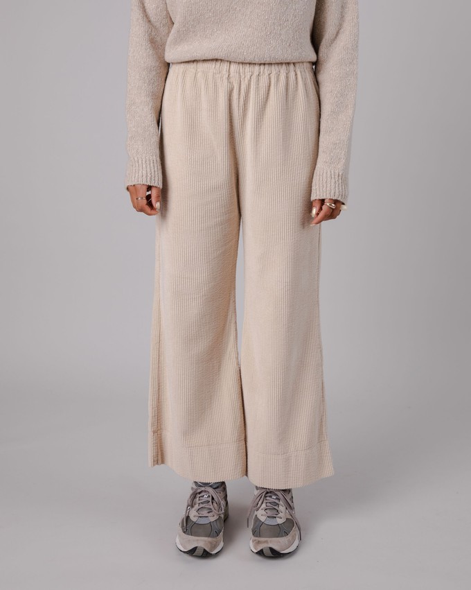 Wide Leg Corduroy Pants Cream from Brava Fabrics