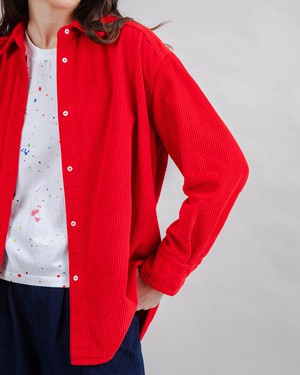 Corduroy Long Overshirt Red from Brava Fabrics