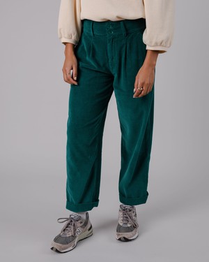 Corduroy Pleated Pants Sailing Green from Brava Fabrics