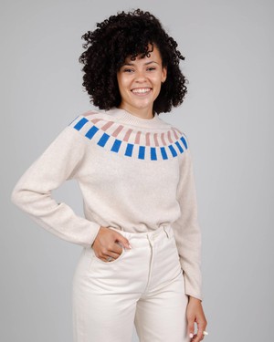 Cube Jacquard Sweater Ecru from Brava Fabrics