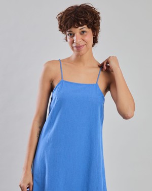 Checks Strappy Straight Dress Blue from Brava Fabrics