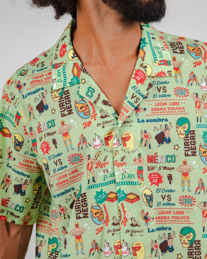 Lucha Libre Aloha Shirt from Brava Fabrics