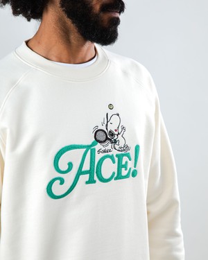 Peanuts Ace Snoopy Sweatshirt Ecru from Brava Fabrics