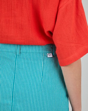 Denim Stripes Mini Skirt Green from Brava Fabrics