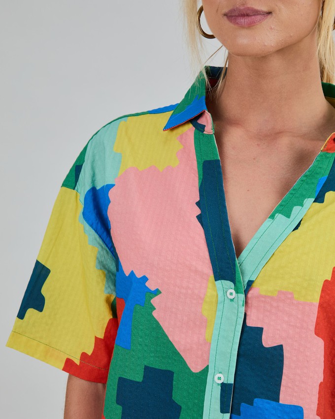 Maxi Flower Oversize Cropped Blouse from Brava Fabrics