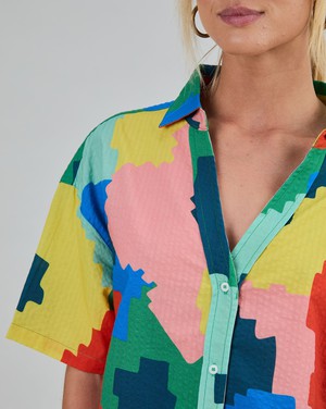 Maxi Flower Oversize Cropped Blouse from Brava Fabrics