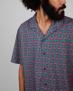 Asis Percales Heart Aloha Green from Brava Fabrics