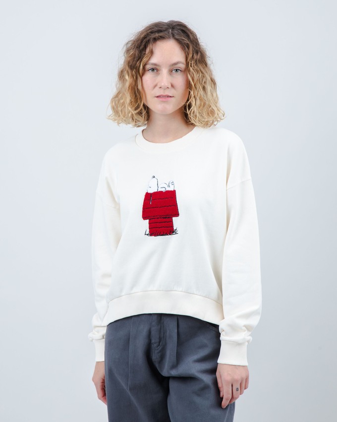 Peanuts Snoopy Doghouse Rounded Cotton Sweatshirt from Brava Fabrics