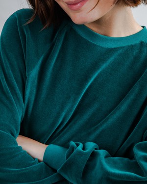 Velvet Raglan Sweatshirt Green from Brava Fabrics