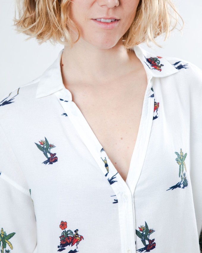 Helios Sun Cropped Blouse Ecru from Brava Fabrics