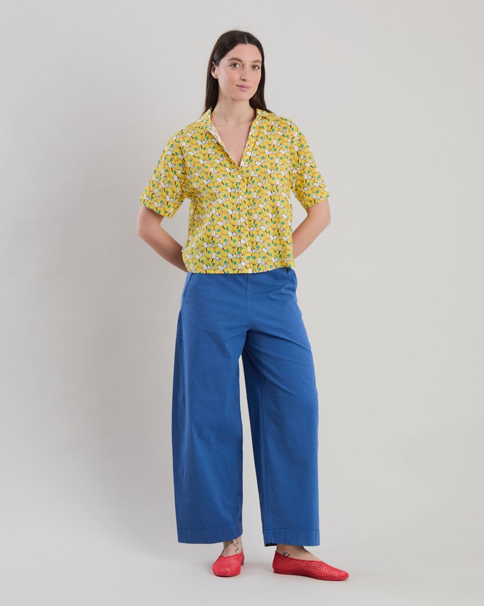 Peanuts Donuts Oversize Cropped Blouse Yellow from Brava Fabrics