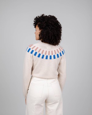 Cube Jacquard Sweater Ecru from Brava Fabrics