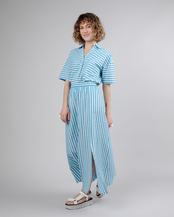 Stripes Cropped Blouse Blue from Brava Fabrics
