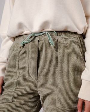 Patch Pocket Corduroy Pants Pale Green from Brava Fabrics