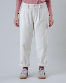 Corduroy Pleated Pants Ecru via Brava Fabrics