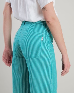 Denim Stripes Straight Leg Pants Green from Brava Fabrics