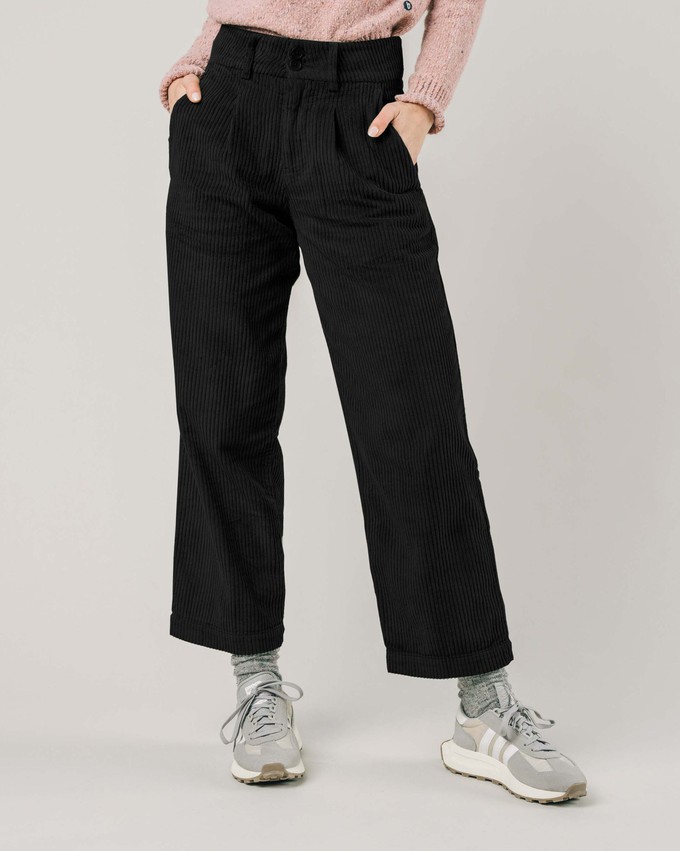 Corduroy Pleated Pants Black from Brava Fabrics
