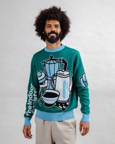 The Indoor Society Sweater Green via Brava Fabrics