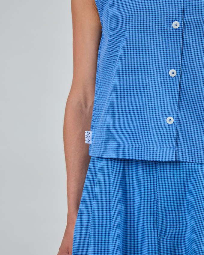 Checks Button Up Blouse Blue from Brava Fabrics