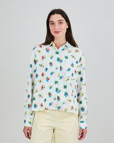 Mini Flower Boxy Blouse Ecru via Brava Fabrics