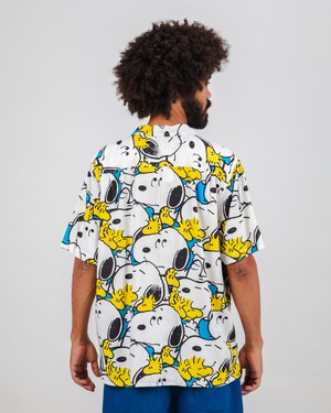 Peanuts Freehugs Aloha Shirt White from Brava Fabrics