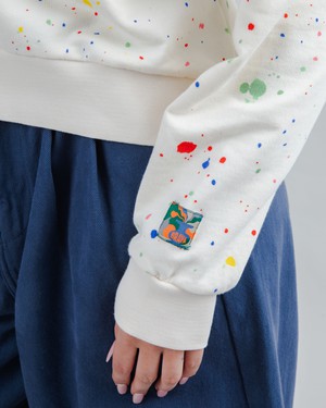 Splash Paint Rounded Sweatshirt Ecru from Brava Fabrics