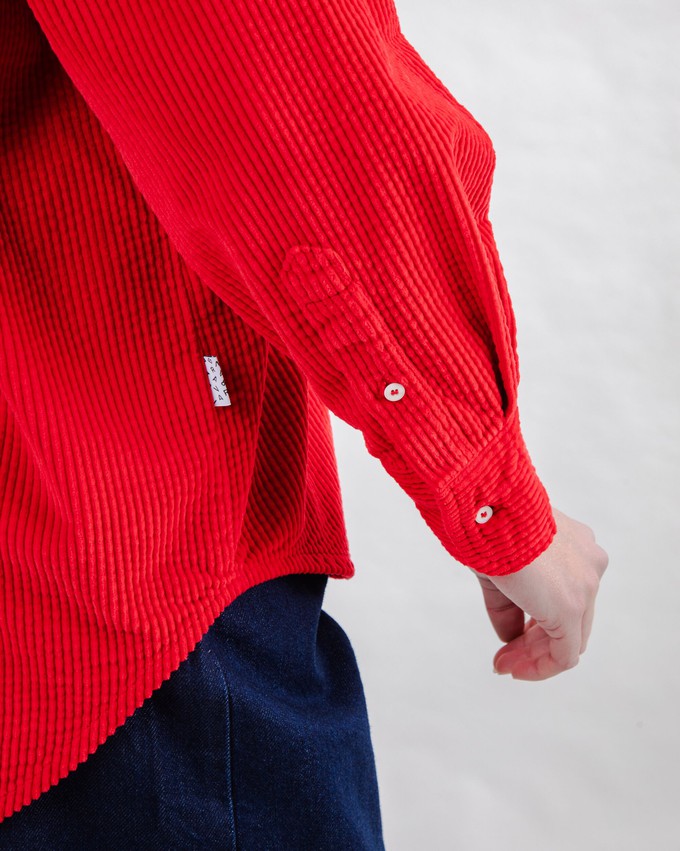 Corduroy Long Overshirt Red from Brava Fabrics