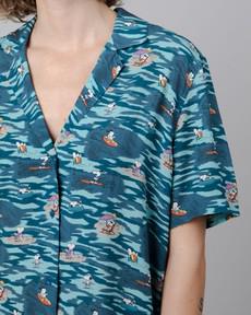 Peanuts Coast Aloha Blouse Blue via Brava Fabrics