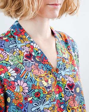 Asis Percales Tutti Frutti Aloha Blouse from Brava Fabrics