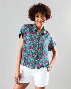 Asis Percales Tigris Batwing Blouse Light Green via Brava Fabrics