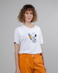Peanuts Icecream Oversize Tee White via Brava Fabrics