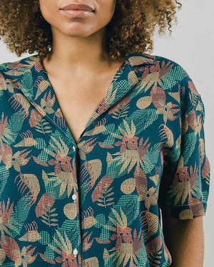 Blouse Flower Vichy Navy from Brava Fabrics